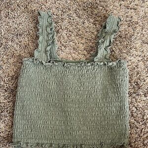 Green Ruffled Women's Top